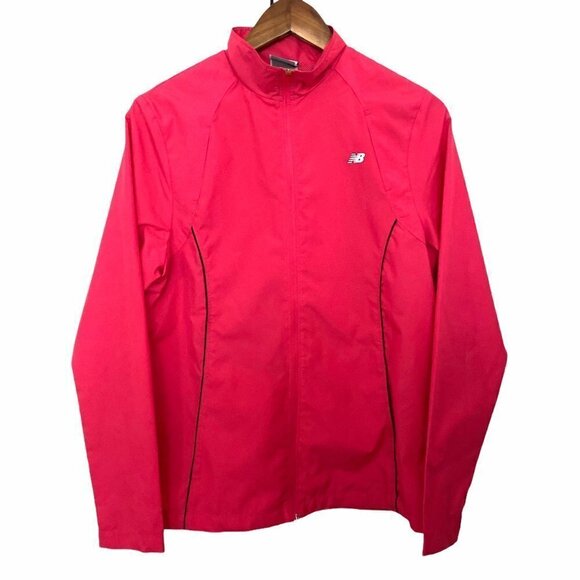 New Balance Women's Pink Full Zip Pockets Active Outdoor Windbreaker Size Medium - Picture 1 of 8